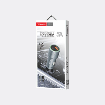 Cargador para Carro Modelo C9 (Puerto USB + Puerto Tipo C) 20W