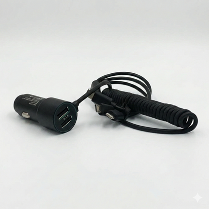 Cargador para carro C285 con Cable 3 en 1 Elastico