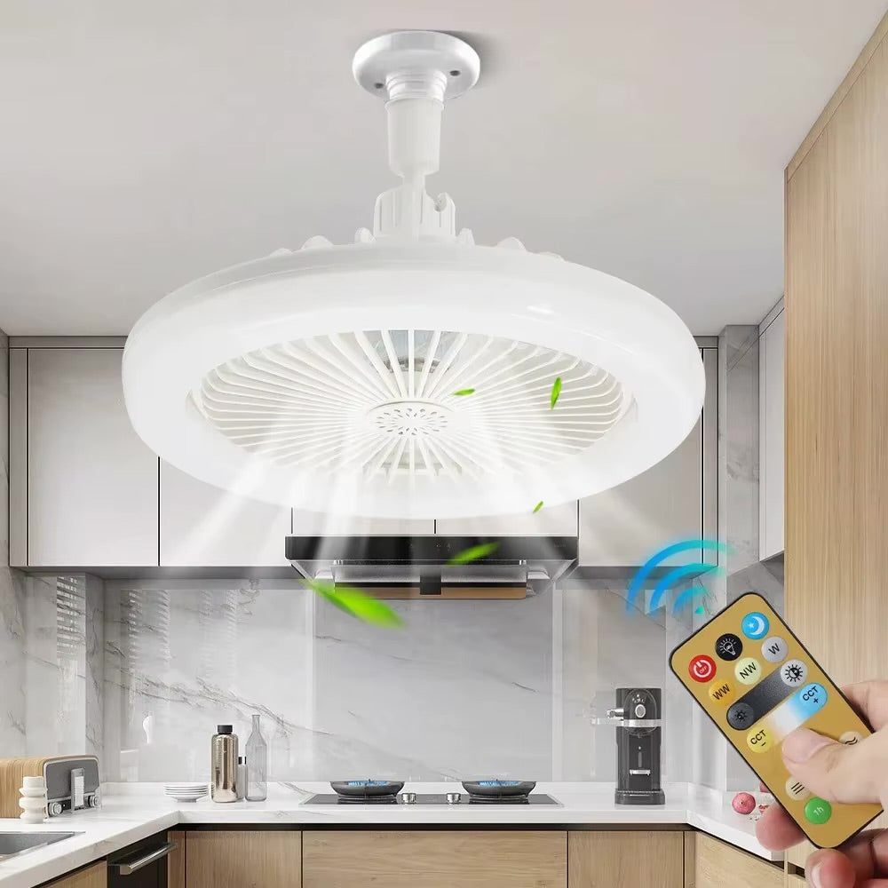 Foco LED con Ventilador 2 funciones en 1 producto- Control Remoto Incluido .