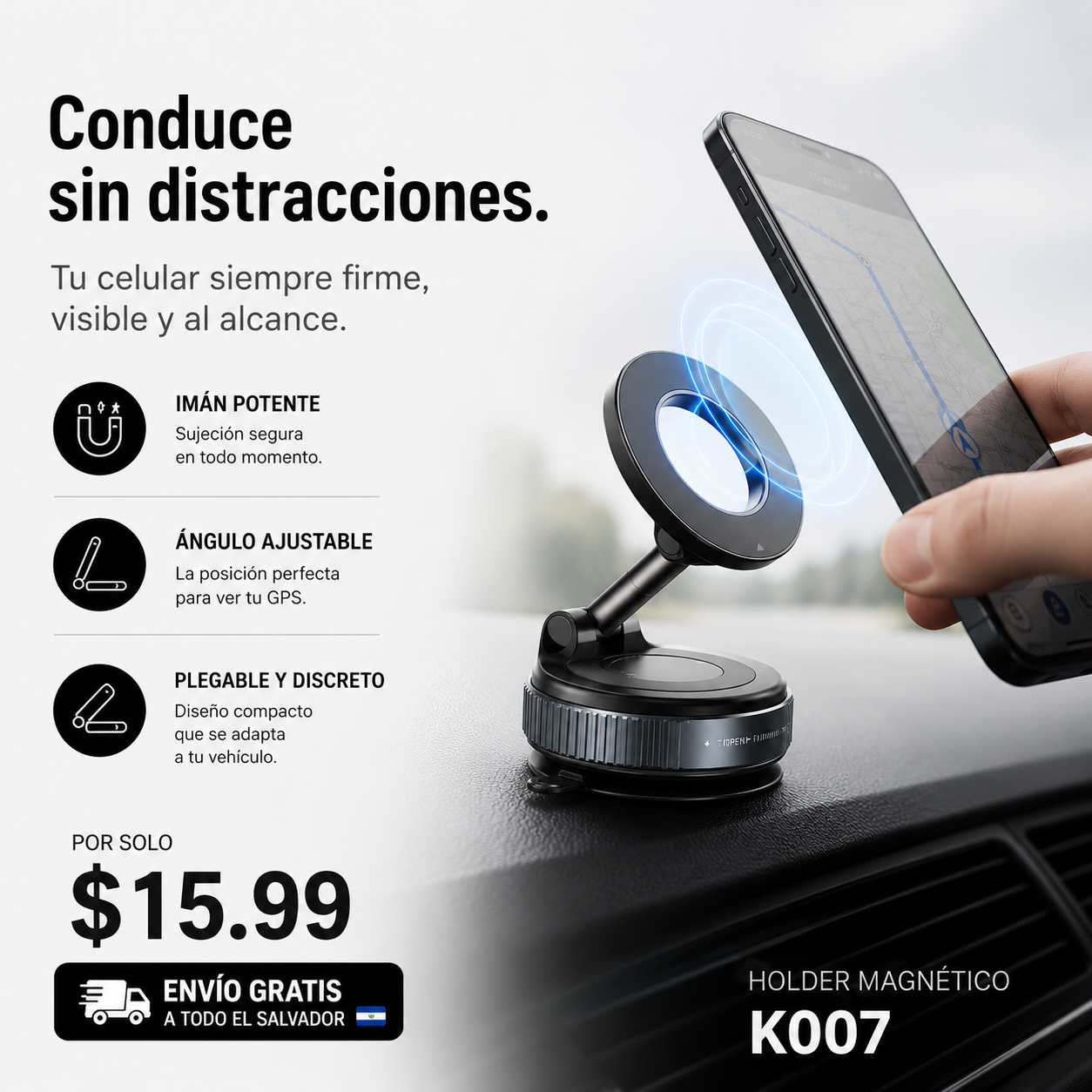 Holder Magnético Premium para Vehículo - MagDrive K007™