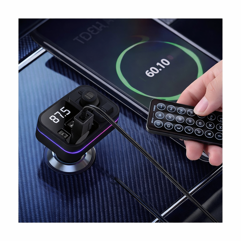 Bluetooth Transmisor con puertos de carga (USB + TIPO C)