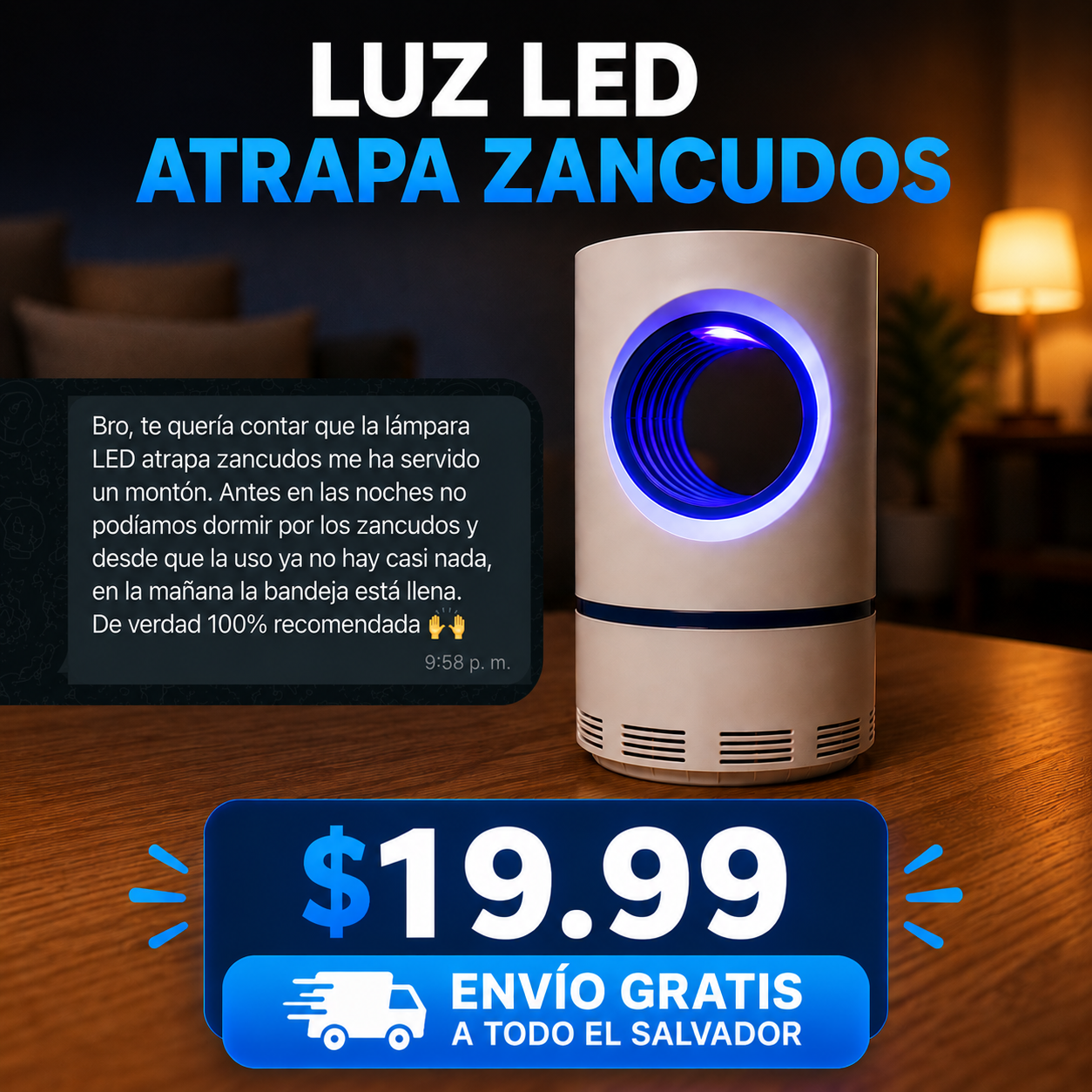 Luz LED Atrapa-Zancudos™ #NoMásZancudos