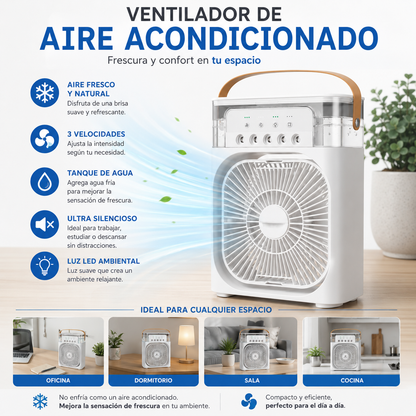 Mini Ventilador enfriador PRO – Aire Frío 3 funciones en 1