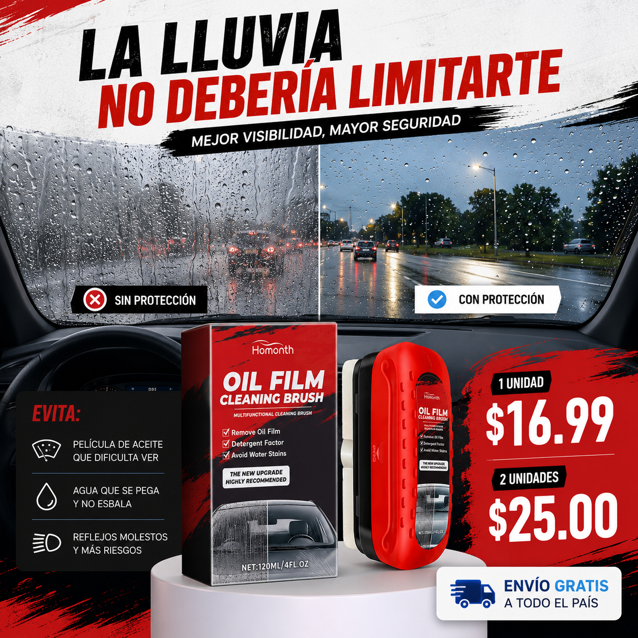 Oil Film Pro™ | Removedor de Película de Aceite para Parabrisas