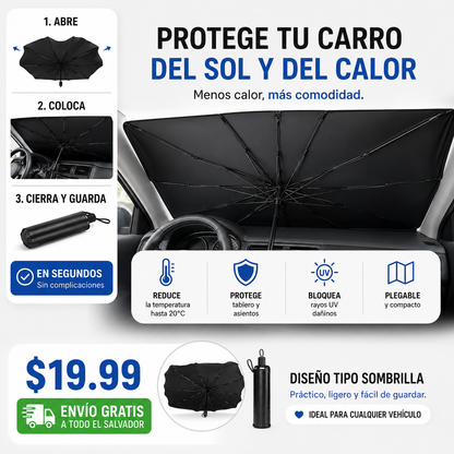 Sombrilla Tapasol AutoShield™ – Protección Solar Plegable para Carro