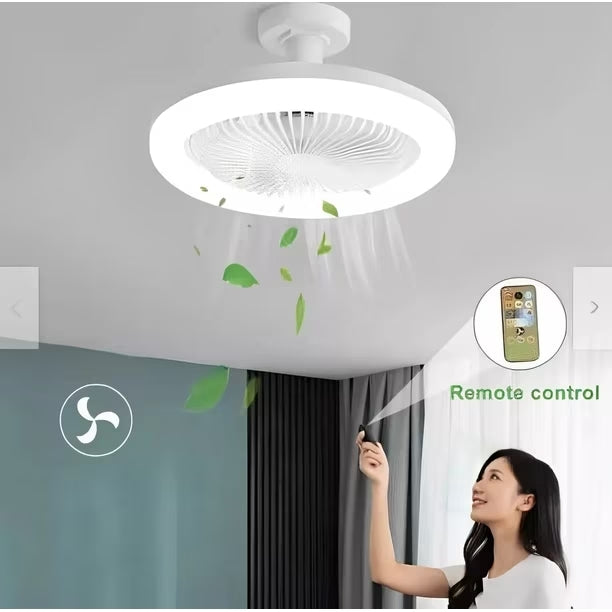 Foco LED con Ventilador 2 funciones en 1 producto- Control Remoto Incluido .