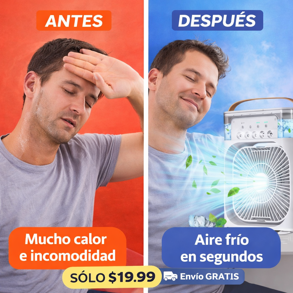 Mini Ventilador enfriador PRO – Aire Frío 3 funciones en 1