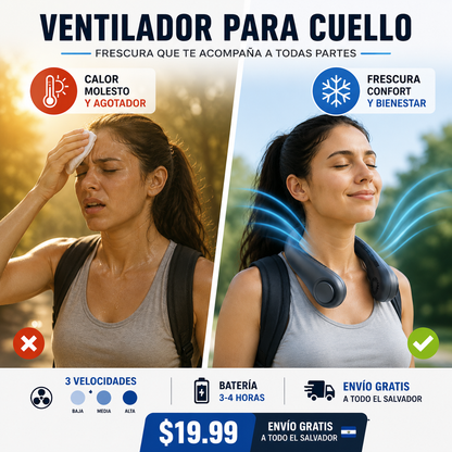 Ventilador de Cuello AirFlow Pro™ | Frescura Manos Libres Donde Vayas