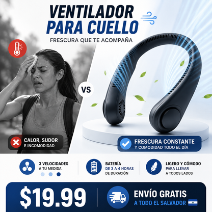 Ventilador de Cuello AirFlow Pro™ | Frescura Manos Libres Donde Vayas
